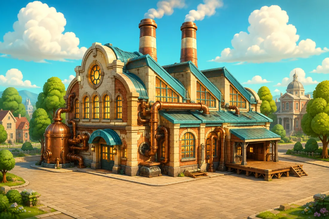 A warmly lit brick factory yard ready to power the economy